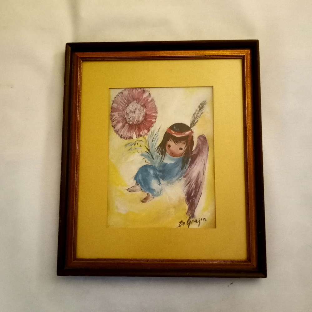 Vintage TED DEGRAZIA FLOWER GIRL PRINT